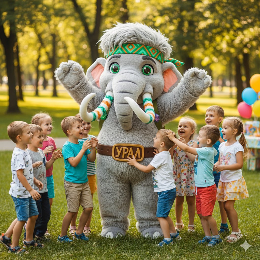 Ростовая кукла Мамонтуша на мероприятии